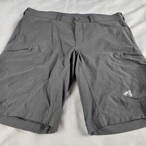 Eddie Bauer Shorts Mens 38 Gray First Ascent Cargo Hiking Nylon Stretch 12" Ins